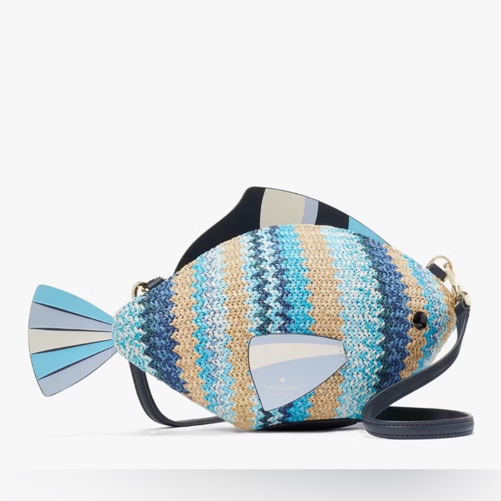 Kate Spade What A Catch 3d Fish Crossbody Bag, Blue Nwt